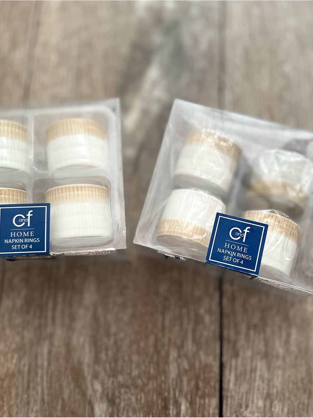 C&F Home Ombré Stone Napkin Rings, 2 boxes for total of 8, NIB